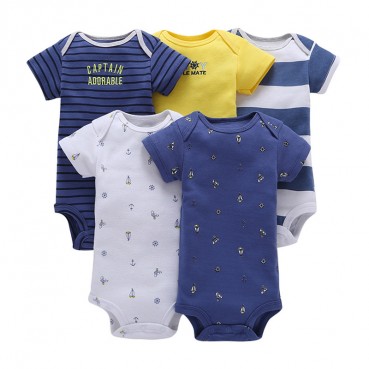 Baby bag fart, five-piece short sleeve, Foshan childrens wear new summer triangle hanie baby romper