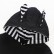 New children cute rabbit two-piece black boys striped long sleeve hooded suit tide