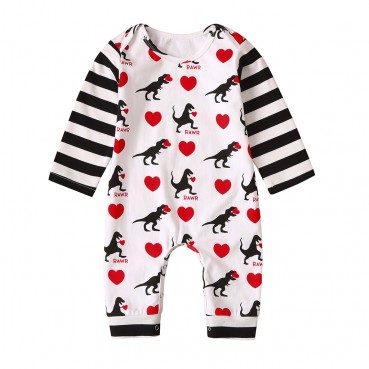 [Knit] New Product Valentines Day Baby Slin Dioba Dragon Love Long Sleeve Round Neck Chun Baby Clothing Wholesale Hot