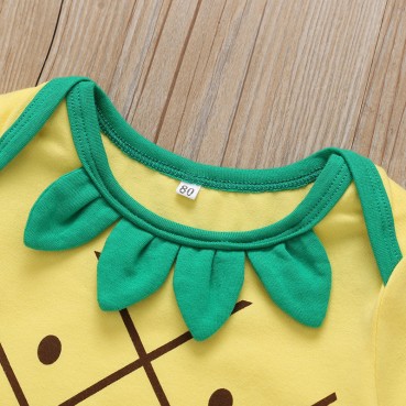 [Woven] new products summer cute personality pineapple baby children childrens lunar clothes short-sleeved triangle