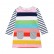 New girls colorful striped long dress children round collar comfortable skirt hot sale