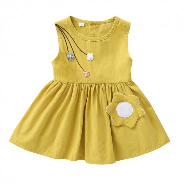 [Woven] Summer baby girl girl childrens skirt sleeveless dress personality cute A word skirt direct sales