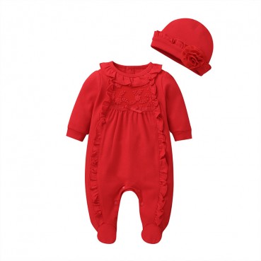 Newborn Cute Baby Subcience Spring and Autumn Female Baby Newborn Package Length Sleeve Pull Proud Crawling Service