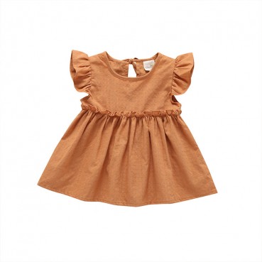 Spot spot summer sweet baby young child girls dress solid color sleeveless shirt hot sale