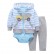 Spot European and American baby suit spring and autumn men and women baby long sleeve hooded cartoon three-piece