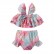 Girls swimsuit suit summer print fashion seaside beach swimming strap clothes childrens water sports clothes