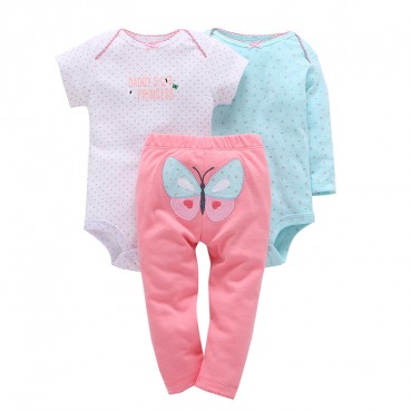 New infant mens baby cotton coat + trousers three sets of sets