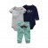 New infant mens baby cotton coat + trousers three sets of sets