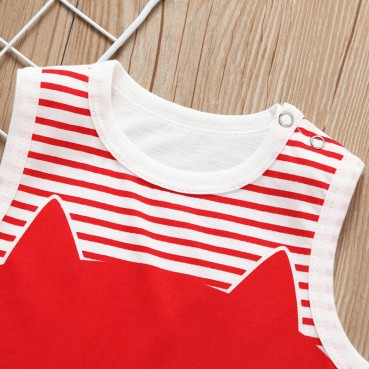 Summer new baby triangle hanie baby sleeveless cartoon print small animal models childrens romper