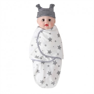 European and American newborn baby 襁 褓 spring autumn striped cartoon baby anti-kick package is enveloped