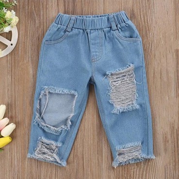 New European and American fashion girl suit girls over-cave jeans two-piece wholesale hot sale