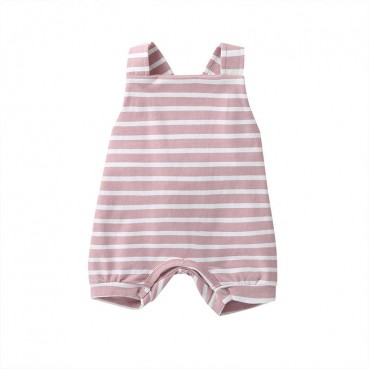 Summer men and women baby newborn baby continuous sleeveless striped ha cloth short climbing climb hot sale