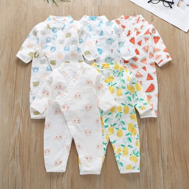 Factory spot long-sleeved piece of clothing baby print fashion and clothing baby spring and autumn long riding clothes