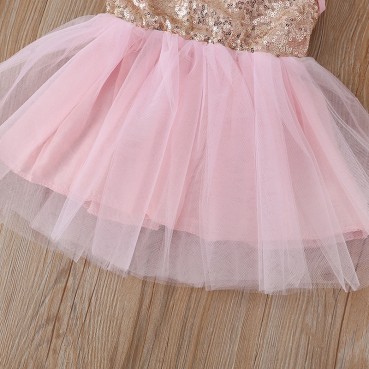 [Others] new girls dress sleeveless sequins childrens clothing princess wind turbu skirt sweet princess skirt hot sale