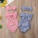 Summer baby sleeveless bow linked body clothing baby striped triangle hanie European and American fashion wholesale