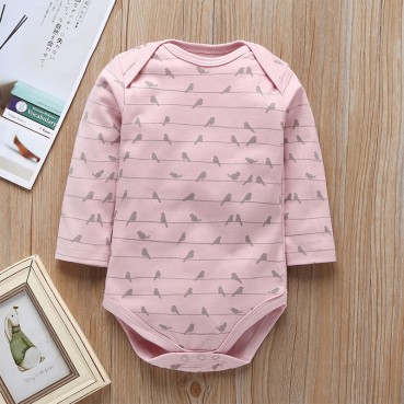 Europe and the United States spring autumn 0-1 years old baby long sleeve continuous print cartoon baby haha