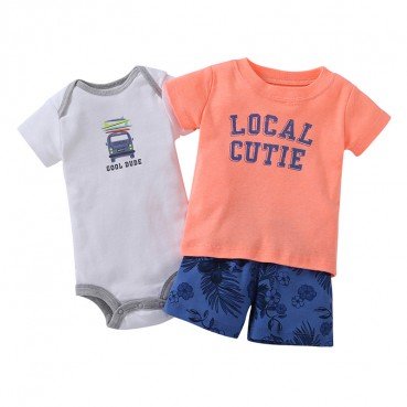 INS newborn 3 pieces of summer new baby lingerie hare children T-shirt childrens suit wholesale