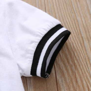 [Woven] Simple new product summer Europe and the United States and children childrens clothing cotton solid color