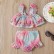 Girls swimsuit suit summer print fashion seaside beach swimming strap clothes childrens water sports clothes