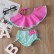 New fashion girl summer split swimsuit set shoulder strap lotion collar children seaside swimming supplies