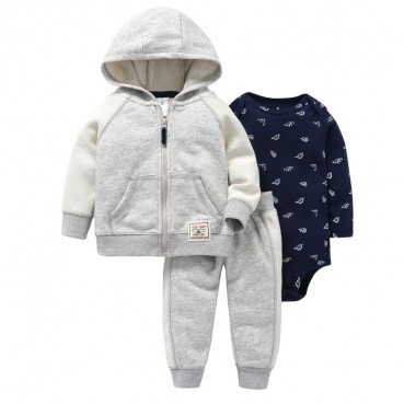 Baby young childrens casual suit hooded sweater Harie trousers three-piece spring autumn cartoon fashion baby out