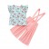 Summer hot new floral girl suit childrens solid color strap brow two-piece set