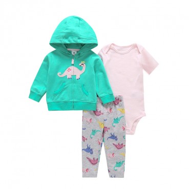 Baby young childrens casual suit hooded sweater Harie trousers three-piece spring autumn cartoon fashion baby out