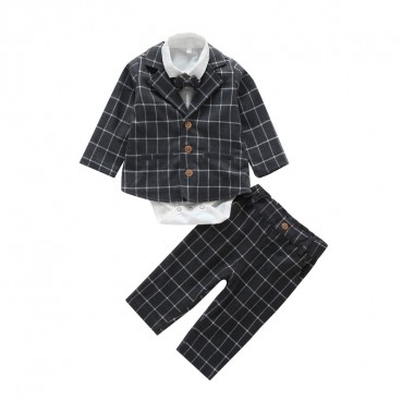 Childrens autumn mens baby suit set new 0-3 years old foreign handsome childrens clothing baby clothes dress tide