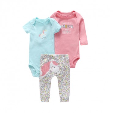 New infant mens baby cotton coat + trousers three sets of sets