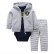 Spot European and American baby suit spring and autumn men and women baby long sleeve hooded cartoon three-piece