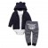 Spot European and American baby suit spring and autumn men and women baby long sleeve hooded cartoon three-piece