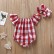 [Knitting] baby continuous clothing summer sleeveless plaid hiding tape baby European and American fashion romper bag