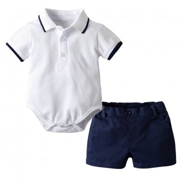 Explosive summer boys polo shirt short sleeve set childrens clothing lapel shorts