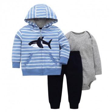 Baby young childrens casual suit hooded sweater Harie trousers three-piece spring autumn cartoon fashion baby out