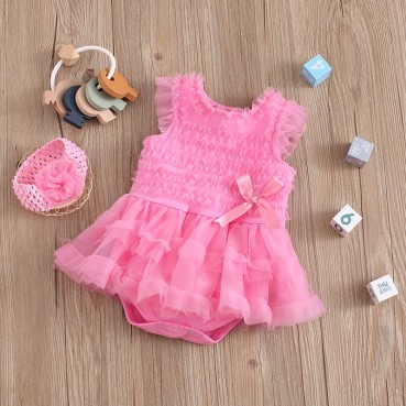 INS explosion girls summer dress 0-1 year old birthday mesh baby infant years old dress Peng dress