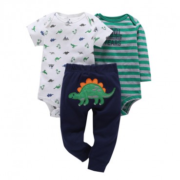 New infant mens baby cotton coat + trousers three sets of sets