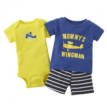 INS newborn 3 pieces of summer new baby lingerie hare children T-shirt childrens suit wholesale