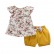 Childrens clothing summer girls childrens slopes sleeveless top shorts 2 pieces of short sleeve shorts two-piece suit