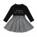 Girls long sleeve dress spring and autumn childrens letter black and white children skirt vacation two-piece dress