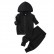 Spot casual black baby girl sweater set black fashion childrens zipper childrens suit hot sale