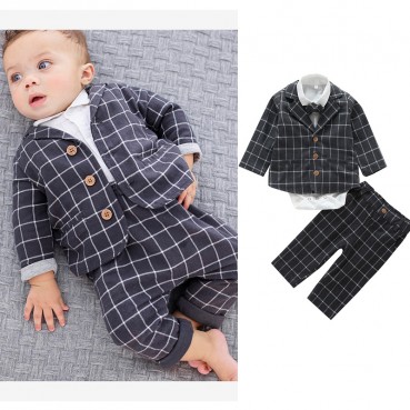 Childrens autumn mens baby suit set new 0-3 years old foreign handsome childrens clothing baby clothes dress tide