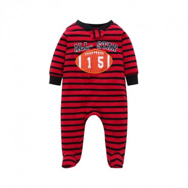 Autumn and winter models long sleeves foot lunar clothes harassed striped prints rid of men and women baby baby