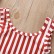 Summer small girls red striped back coupon swimwear skirt set