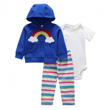 Baby young childrens casual suit hooded sweater Harie trousers three-piece spring autumn cartoon fashion baby out