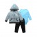 Manufacturers wholesale autumn casual baby childrens childrens suit gray long sleeve hooded jacket trousers haras 3