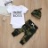 [Woven] Summer European and American Newborn Boys Set Alphabet Cotton Child Short Sleeve Three-piece Childrens Wear