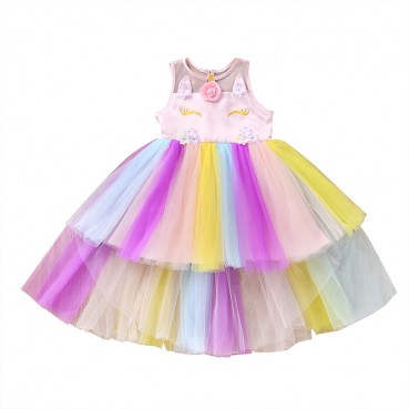 [Woven] new summer princess Chinese childrens childrens clothing color sleeveless dress childrens skirt