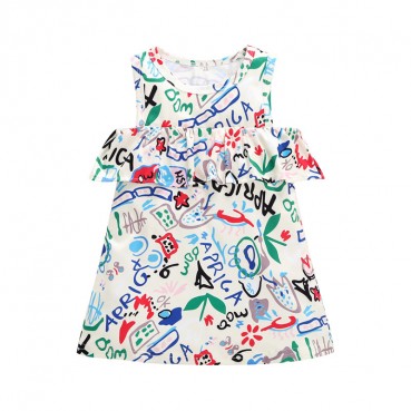 Summer new hot batch Europe and the United States wind childrens clothing dress sleeveless doodle skirt vest skirt