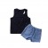 Tong suit INS childrens clothing childrens sleeveless sunflower vest + denim short pants boy suit