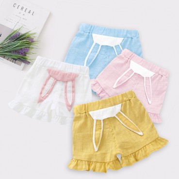 Childrens summer baby baby bunny ear casual shorts baby hundred hot pants Childrens sandy beach shorts